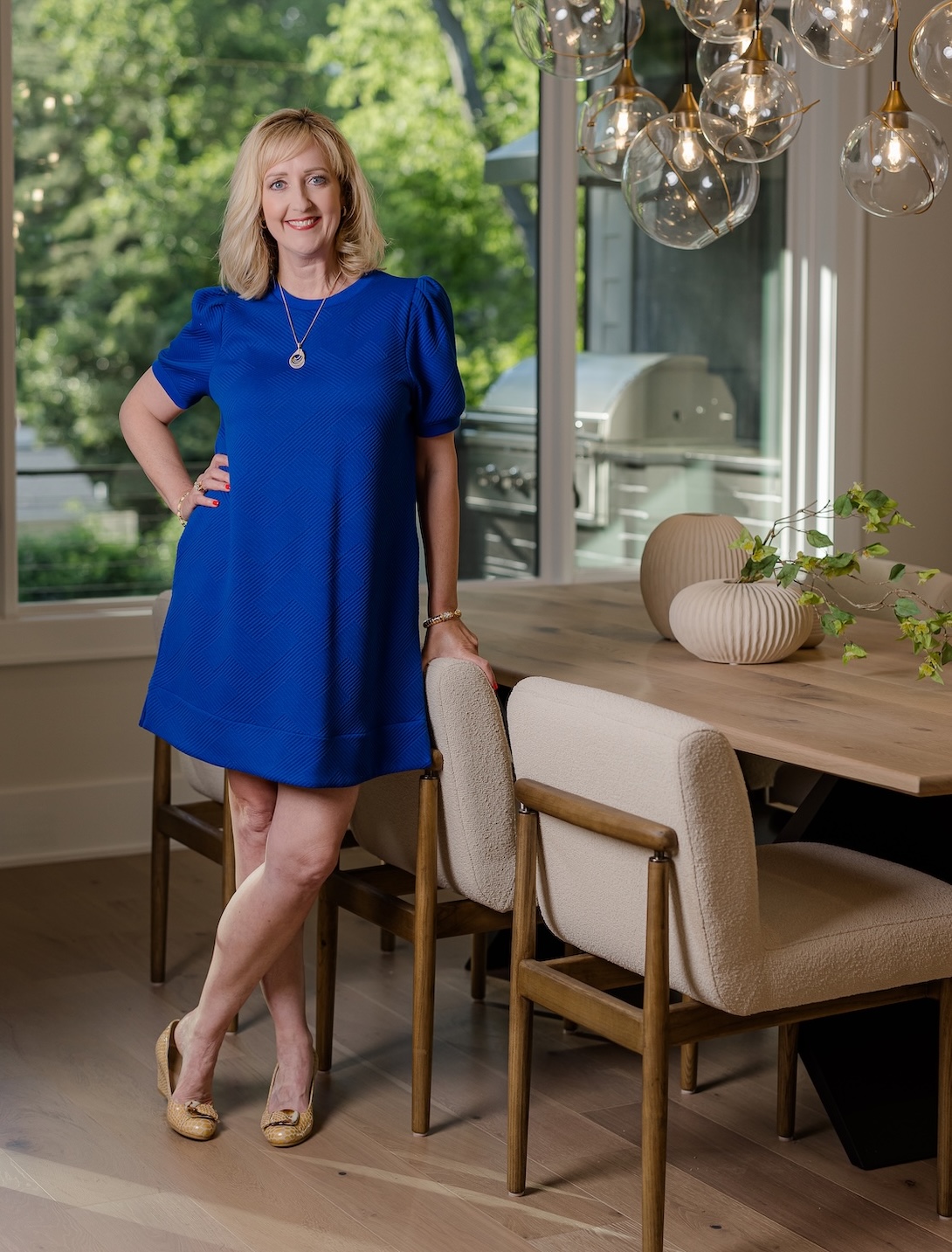 person helping organize donation